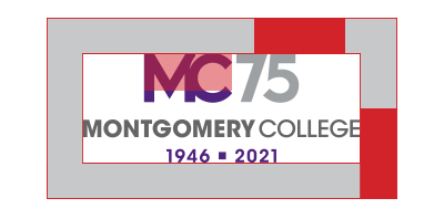 明确的空间周围的MC的集中备用75周年标志没有口号是四分之三的“MC”的高度。