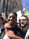 在华盛顿特区的游行中，教师和一名学生